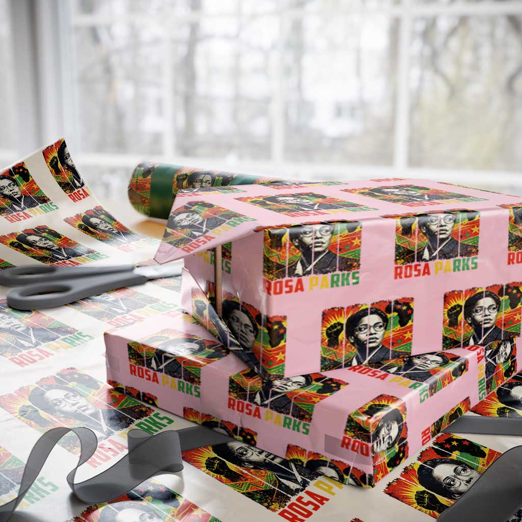 Rosa Parks Wrapping Paper Roll Strong Black Women Pride TS12 Light Pink Print Your Wear