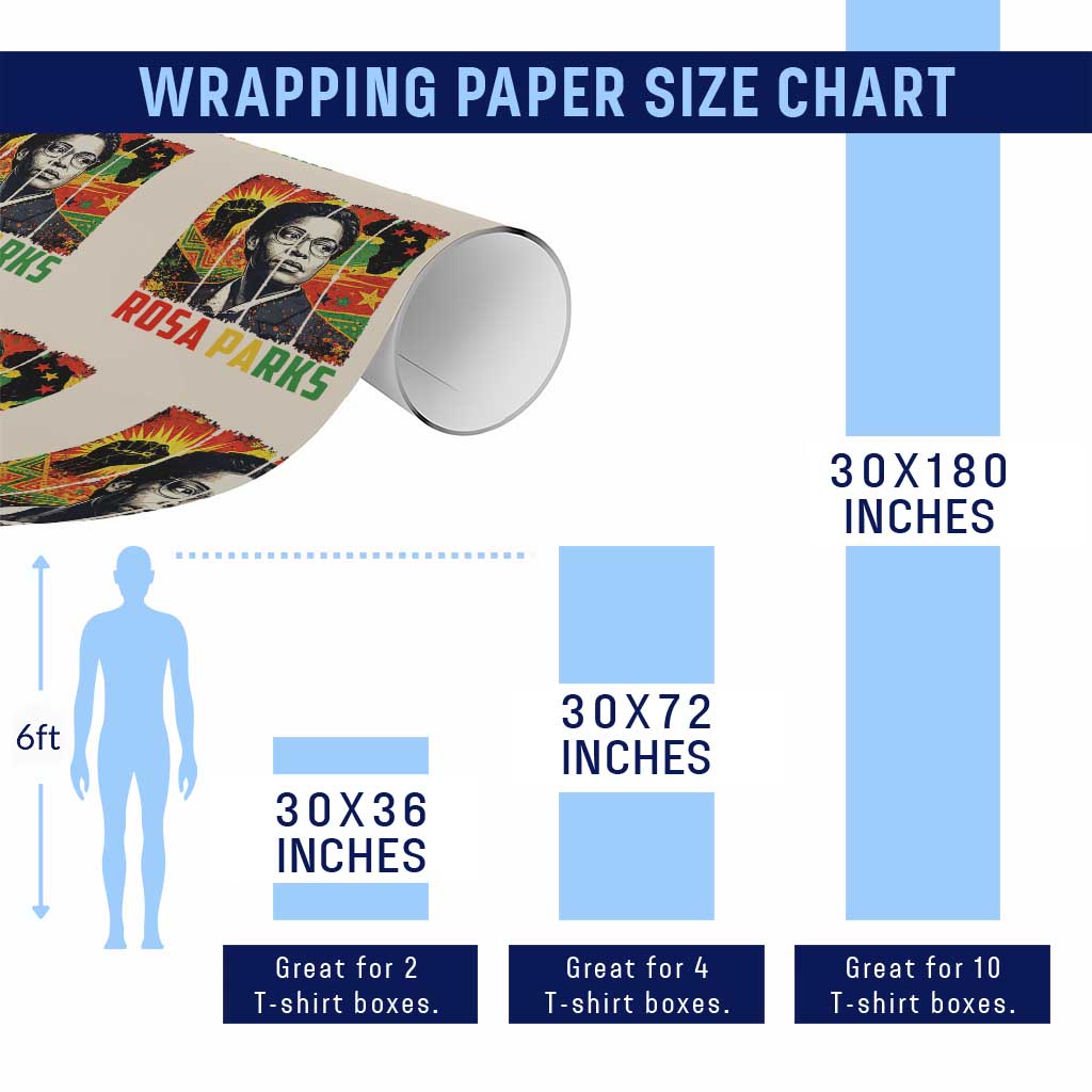 Rosa Parks Wrapping Paper Roll Strong Black Women Pride TS12 Print Your Wear