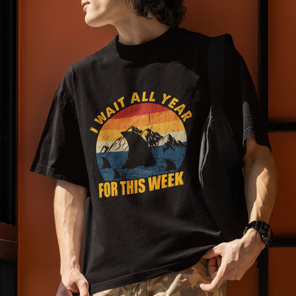 Shark Lover Week T Shirt I Wait All Year For This Week Funny Fin TS02 Printyourwear