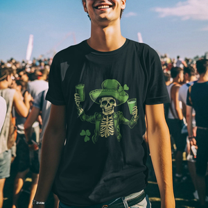 Funny St. Patricks Day Drinking Skeleton T Shirt for Beer Lover Alcoholic TS02 Printyourwear