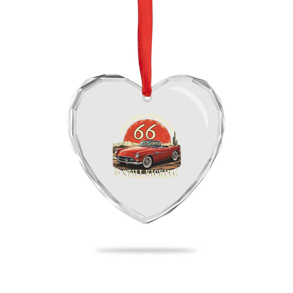 Route Highway 66 100 Years Anniversary Heart Crystal Glass Ornament Centennial Celebration And Still Kicking Mother Road TS11 Print Your Wear