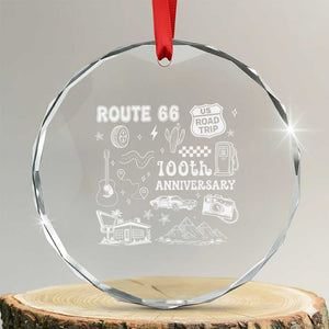 Route Highway 66 100th Anniversary Crystal Glass Ornament The Mother Road Centennial TS12 Transparent Glass 3'' Circle Print Your Wear