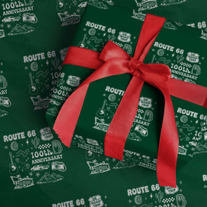 Route Highway 66 100th Anniversary Wrapping Paper Roll The Mother Road Centennial TS12 Green Print Your Wear