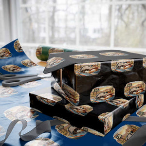 Route Highway 66 Cat Wrapping Paper Roll Americana Road Trip TS12 Black Print Your Wear