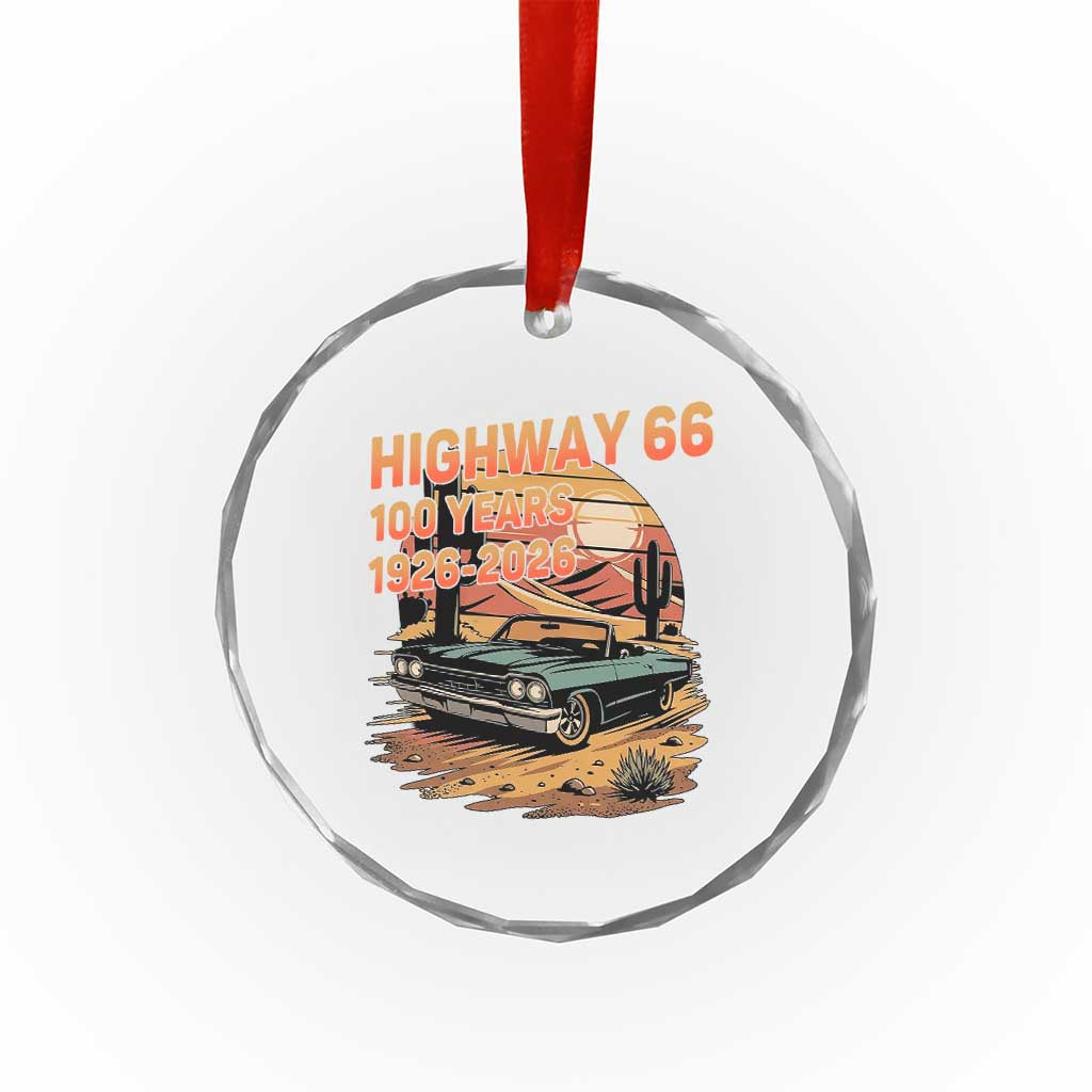 Route Highway 66 Centennial Crystal Glass Ornament 100 Year Road Trip Adventure TS12 Print Your Wear