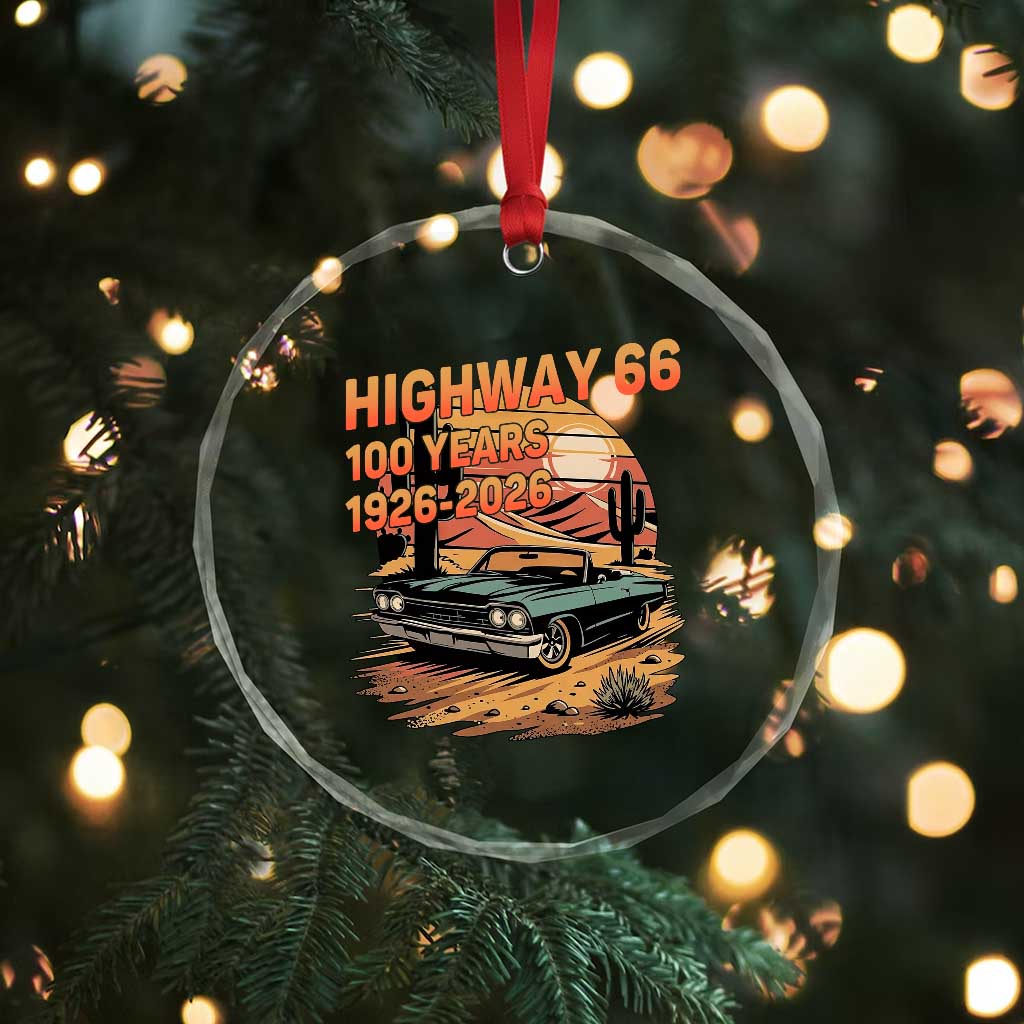 Route Highway 66 Centennial Crystal Glass Ornament 100 Year Road Trip Adventure TS12 Print Your Wear