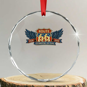 Route Highway 66 Centennial Crystal Glass Ornament 100 Years Of The Mother Road TS12 Transparent Glass 3'' Circle Print Your Wear