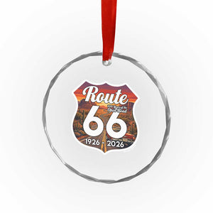 Route Highway 66 Centennial Crystal Glass Ornament Vintage Distressed Americas Highway TS12 Print Your Wear