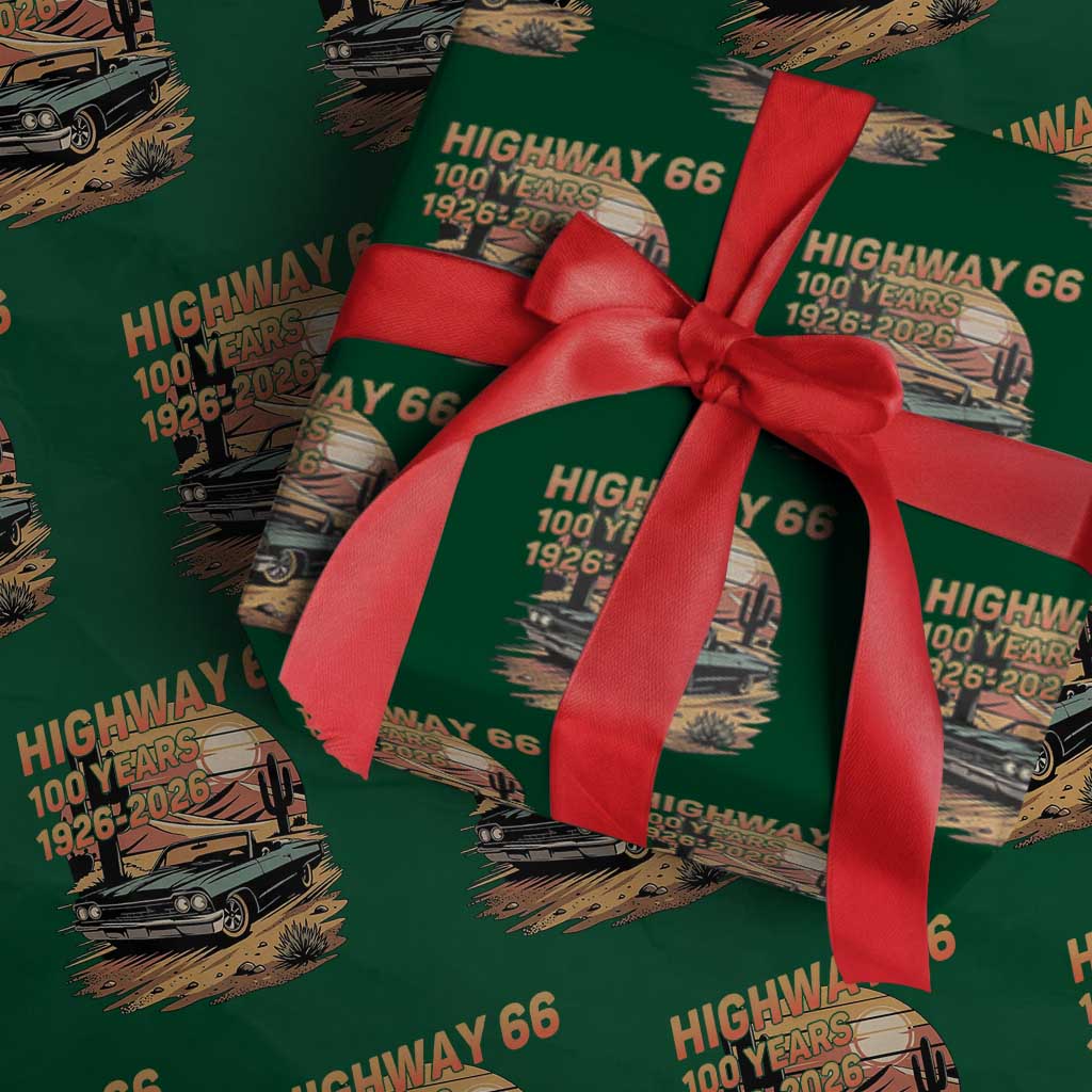 Route Highway 66 Centennial Wrapping Paper Roll 100 Year Road Trip Adventure TS12 Green Print Your Wear