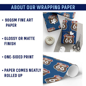 Route Highway 66 Centennial Wrapping Paper Roll Vintage Distressed Americas Highway TS12 Print Your Wear
