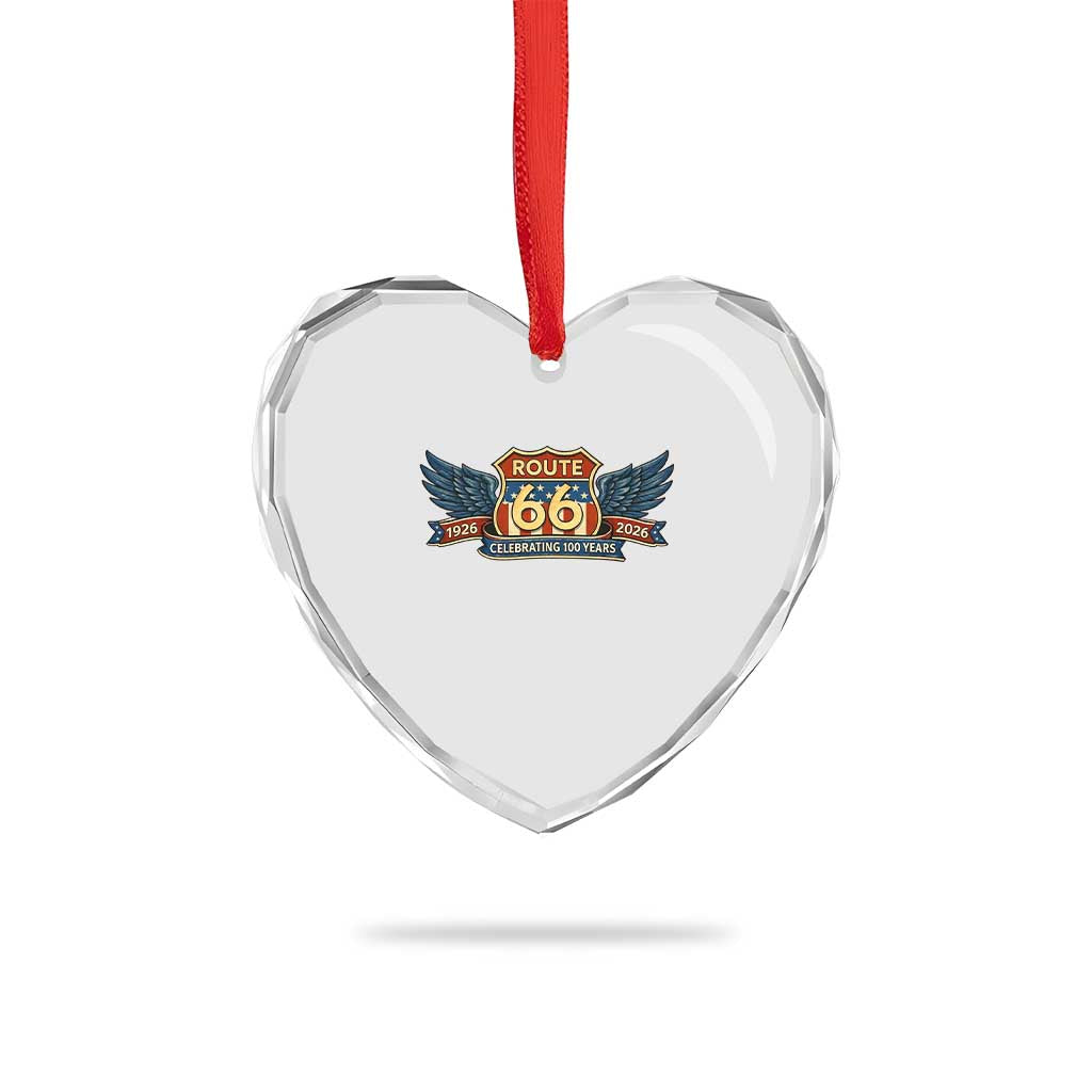 Route Highway 66 Centennial Heart Crystal Glass Ornament 100 Years Of The Mother Road TS12 Print Your Wear