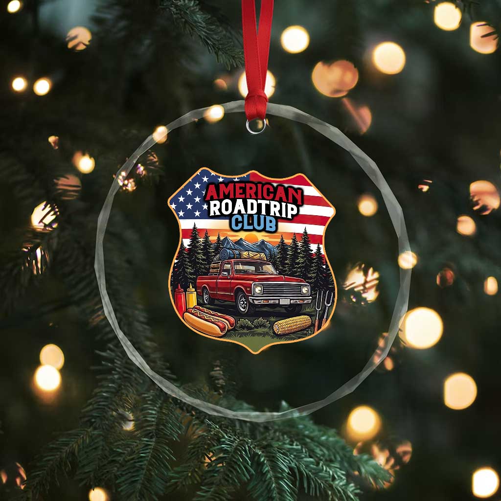 Route Highway 66 Crystal Glass Ornament Vintage American Roadtrip Club Road Trip TS12 Print Your Wear