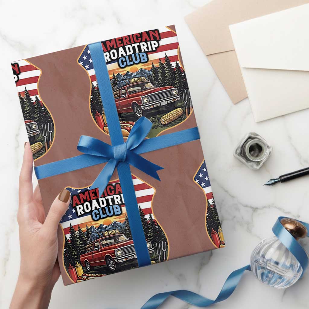 Route Highway 66 Wrapping Paper Roll Vintage American Roadtrip Club Road Trip TS12 Mocha Print Your Wear