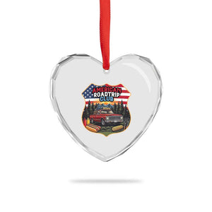 Route Highway 66 Heart Crystal Glass Ornament Vintage American Roadtrip Club Road Trip TS12 Print Your Wear