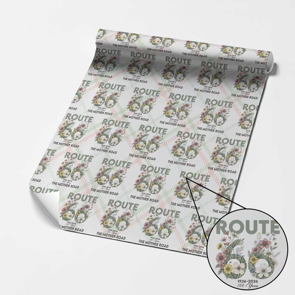 Route Highway 66 Wrapping Paper Roll Floral Centennial 100 Year Anniversary TS12 Christmas Plaid Print Your Wear