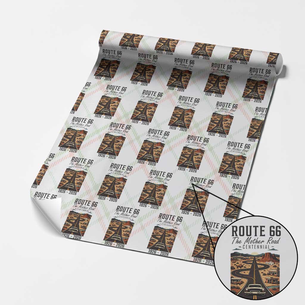 Route Highway 66 Mother Road Wrapping Paper Roll Vintage Distressed Road Trip Adventure TS12 Christmas Plaid Print Your Wear