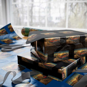Route Highway 66 Raccoon Wrapping Paper Roll Americana Road Trip TS12 Black Print Your Wear