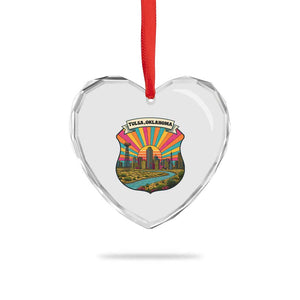 Route Highway 66 Tulsa Oklahoma Heart Crystal Glass Ornament Mother Road Travel Gift TS12 Print Your Wear