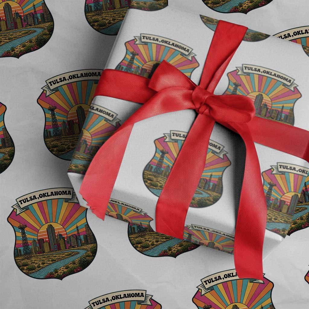 Route Highway 66 Tulsa Oklahoma Wrapping Paper Roll Mother Road Travel Gift