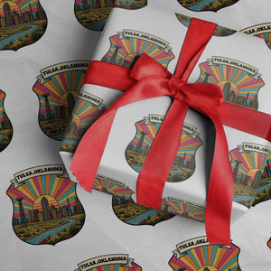 Route Highway 66 Tulsa Oklahoma Wrapping Paper Roll Mother Road Travel Gift