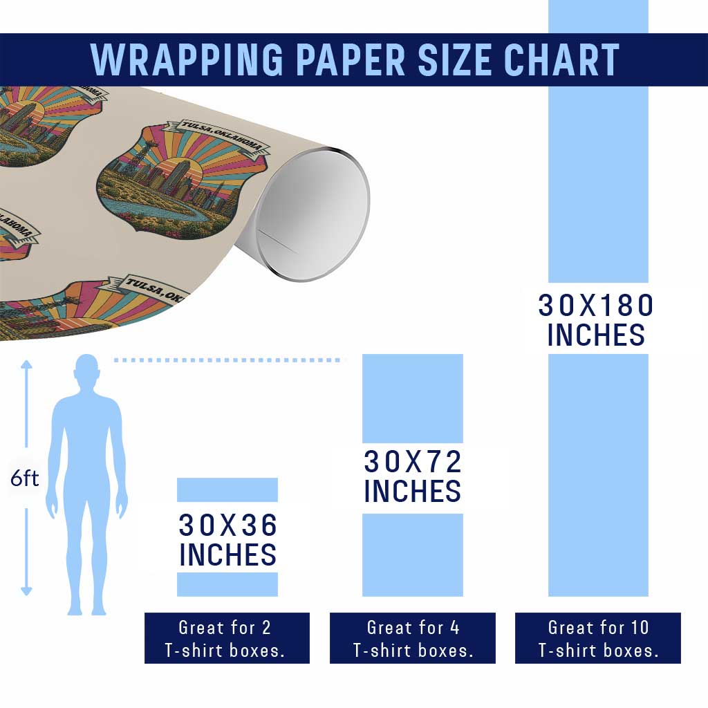 Route Highway 66 Tulsa Oklahoma Wrapping Paper Roll Mother Road Travel Gift