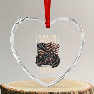 Route Highway 66 Turns 100 I Turn 35 Heart Crystal Glass Ornament Vintage 1991 American Clasic V-Twin Motorcycle Lover 35th Birthday Gift