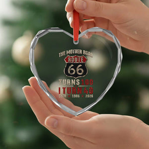 Route Highway 66 Turns 100 I Turn 40 Heart Crystal Glass Ornament Vintage 1986 Road Sign 40th Birthday Gift