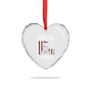 Route Highway 66 Turns 100 I Turn 45 Heart Crystal Glass Ornament Vintage 1981 America Road Sign America Antique Car Lover 45th Birthday Gift