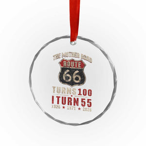 Route Highway 66 Turns 100 I Turn 55 Crystal Glass Ornament Vintage 1971 Road Sign 55th Birthday Gift