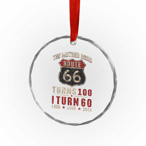 Route Highway 66 Turns 100 I Turn 60 Crystal Glass Ornament Vintage 1966 Road Sign 60th Birthday Gift