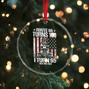 Route Highway 66 Turns 100 I Turn 65 Crystal Glass Ornament Vintage 1961 America Road Sign America Antique Car Lover 65th Birthday Gift
