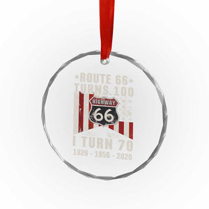 Route Highway 66 Turns 100 I Turn 70 Crystal Glass Ornament Vintage 1956 Born American Road Sign 70th Birthday Gift