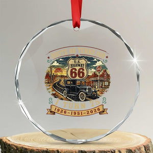 Route Highway 66 Turns 100 I Turn 75 Crystal Glass Ornament Vintage 1951 Road Sign Antique Car Lover 75th Birthday Gift