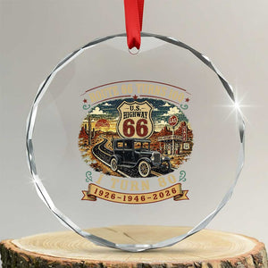 Route Highway 66 Turns 100 I Turn 80 Crystal Glass Ornament Vintage 1946 Road Sign Antique Car Lover 80th Birthday Gift