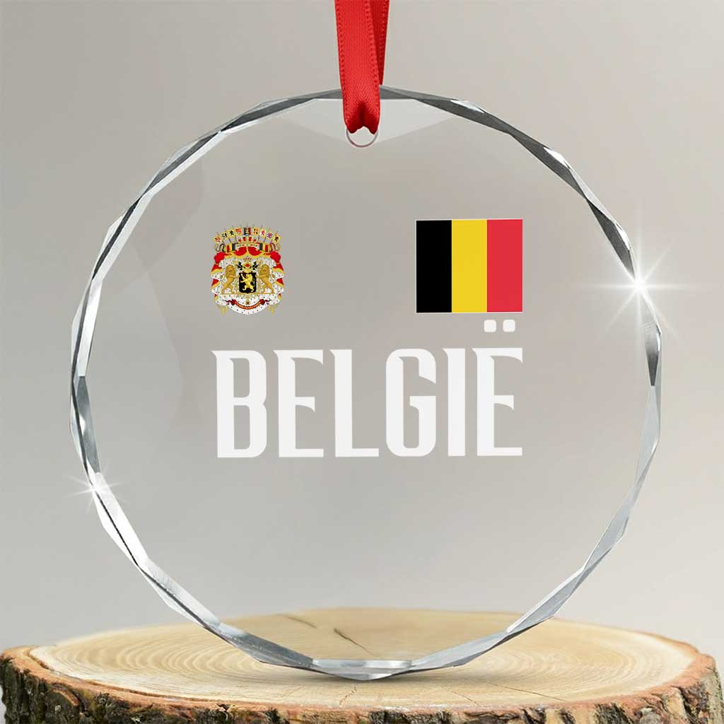 Royal Coat of Arms Belgie Crest Graphic Crystal Glass Ornament Traditional Belgium Belgian Flag and Lion Heritage Pride Gift TS02 Transparent Glass 3'' Circle Print Your Wear