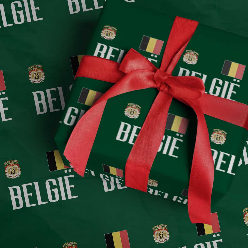 Royal Coat of Arms Belgie Crest Graphic Wrapping Paper Roll Traditional Belgium Belgian Flag and Lion Heritage Pride Gift TS02 Green Print Your Wear