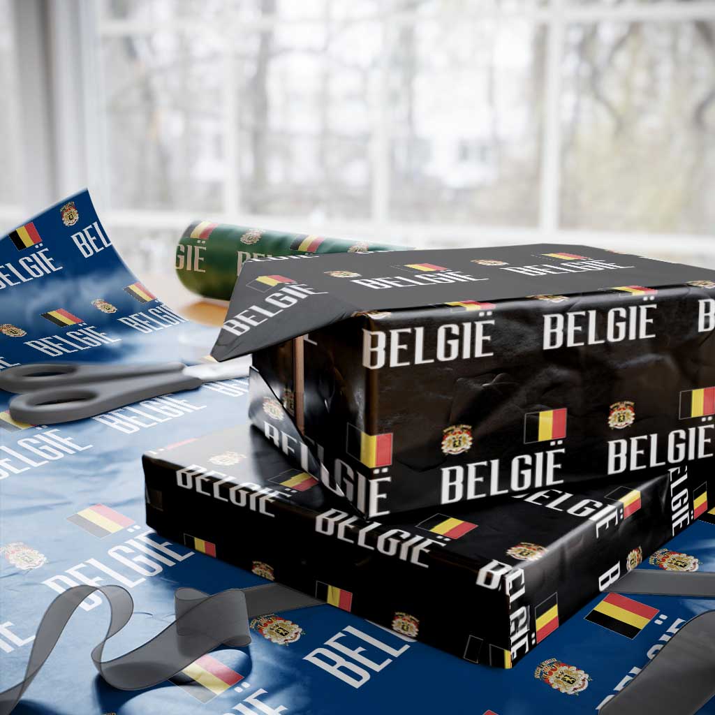 Royal Coat of Arms Belgie Crest Graphic Wrapping Paper Roll Traditional Belgium Belgian Flag and Lion Heritage Pride Gift TS02 Black Print Your Wear