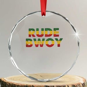 Rude Boy Crystal Glass Ornament Jamaican Rasta Reggae Roots Gifts Jamaica TS10 Transparent Glass 3'' Circle Print Your Wear