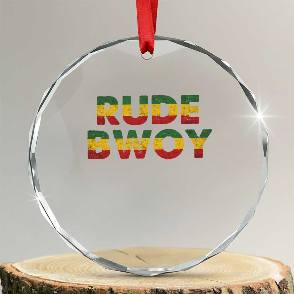 Rude Boy Crystal Glass Ornament Jamaican Rasta Reggae Roots Gifts Jamaica TS10 Transparent Glass 3'' Circle Print Your Wear