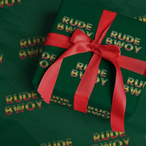 Rude Boy Wrapping Paper Roll Jamaican Rasta Reggae Roots Gifts Jamaica TS10 Green Print Your Wear