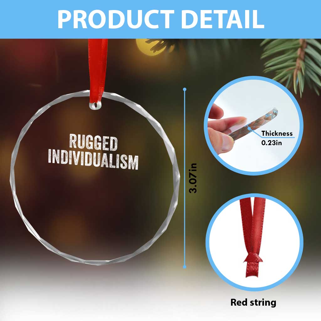 Rugged Individualism Crystal Glass Ornament Funny Capitalism Saying TS11 Print Your Wear