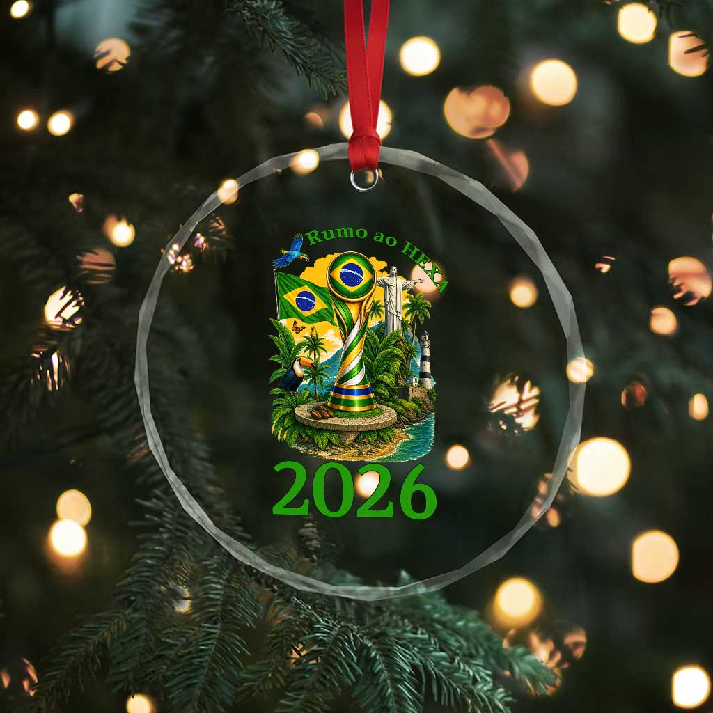 Rumo Ao Hexa Crystal Glass Ornament Brazil Soccer Fan 2026 Graphic TS12 Print Your Wear