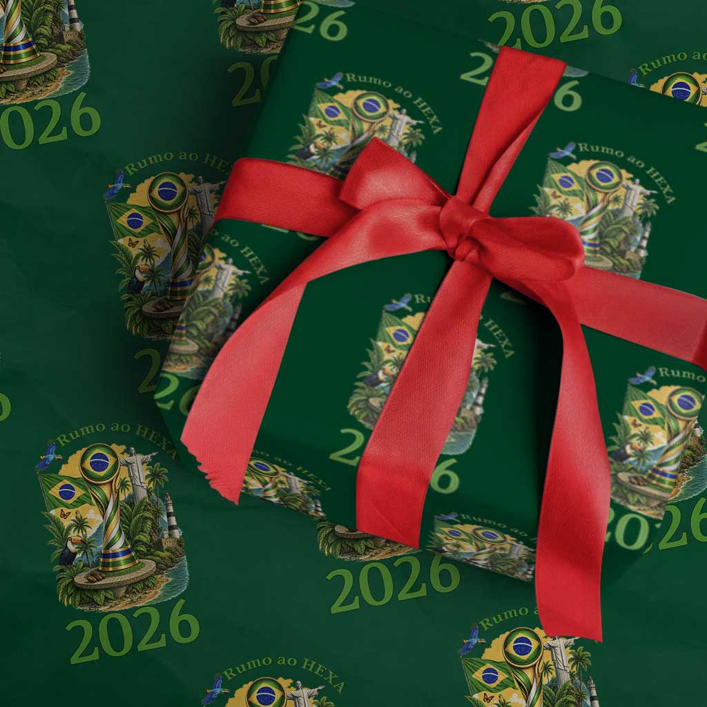Rumo Ao Hexa Wrapping Paper Roll Brazil Soccer Fan 2026 Graphic
