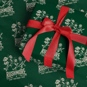 Rushmore 250th Birthday Tour Band Wrapping Paper Roll Presidents Rock Concert Historical Collages