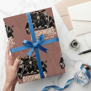 Rushmore 250th Birthday Tour Wrapping Paper Roll Funny Presidents Rockstar Music