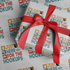 RV Camping Caravan Motorhome Wrapping Paper Roll Just Here For The Hookups TS14 White Print Your Wear
