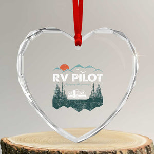 RV Pilot Camping Heart Crystal Glass Ornament Retro Motorhome Travel Vacation Gift TS10 Transparent Glass 3'' Heart Print Your Wear