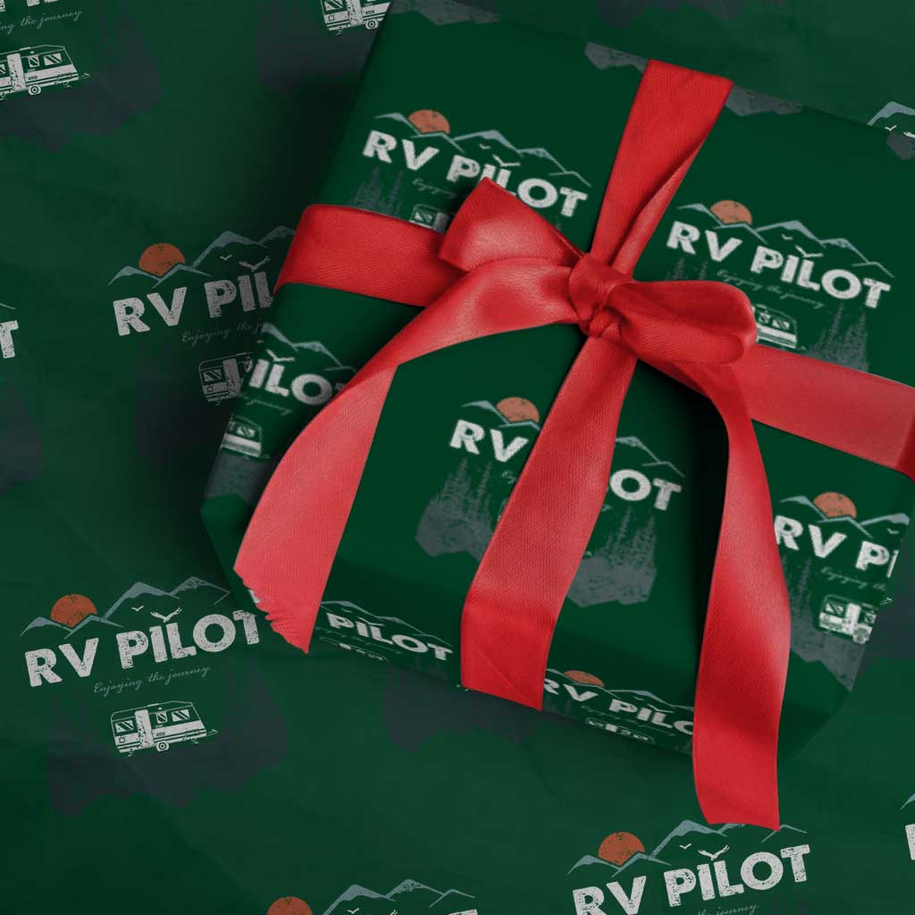 RV Pilot Camping Wrapping Paper Roll Retro Motorhome Travel Vacation Gift TS10 Green Print Your Wear