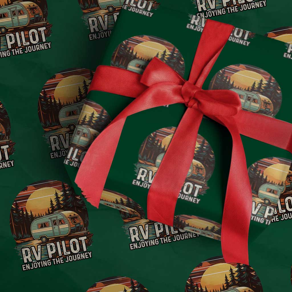 RV Pilot Enjoying The Journey Wrapping Paper Roll Funny Camping Lover TS14 Green Print Your Wear