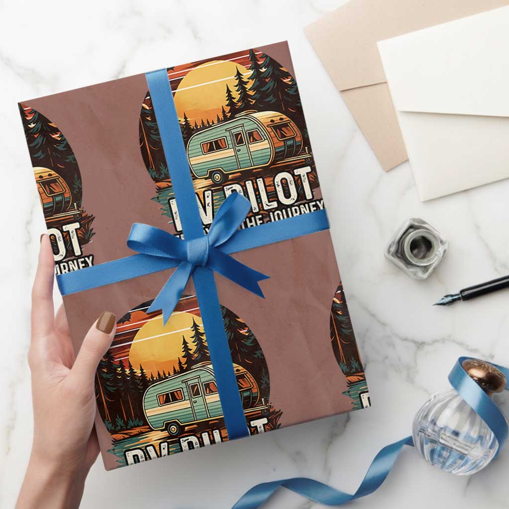 RV Pilot Enjoying The Journey Wrapping Paper Roll Funny Camping Lover TS14 Mocha Print Your Wear